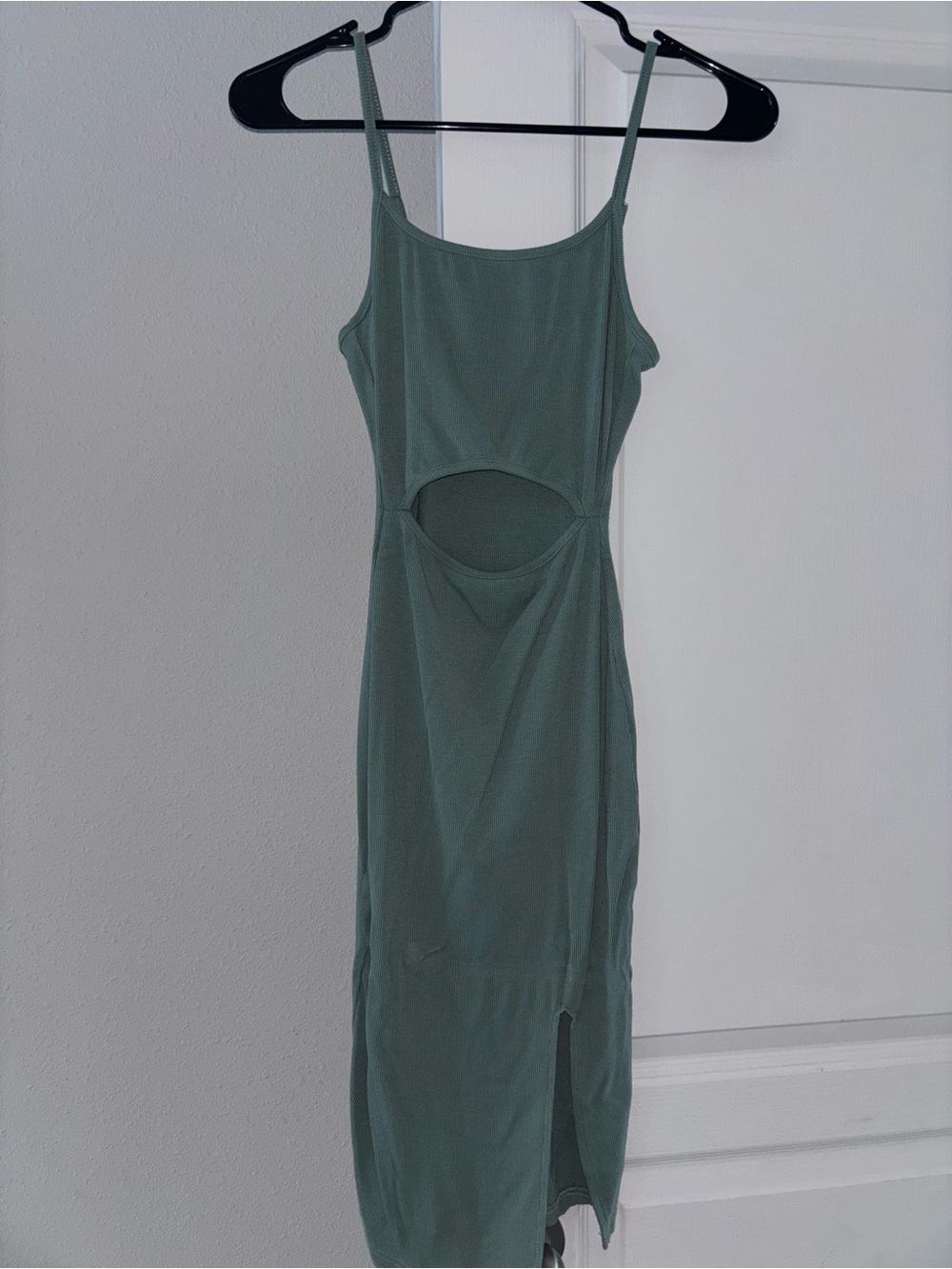 Amazon Sage Green Midi Dress with Waist Cutout